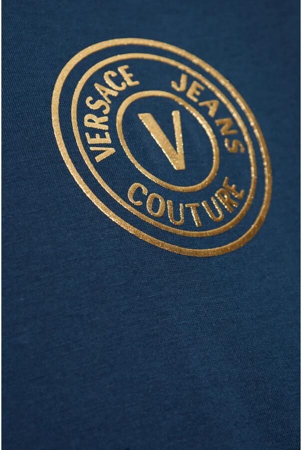Versace Jeans Couture T-shirt met bedrukt logo Blue Heren