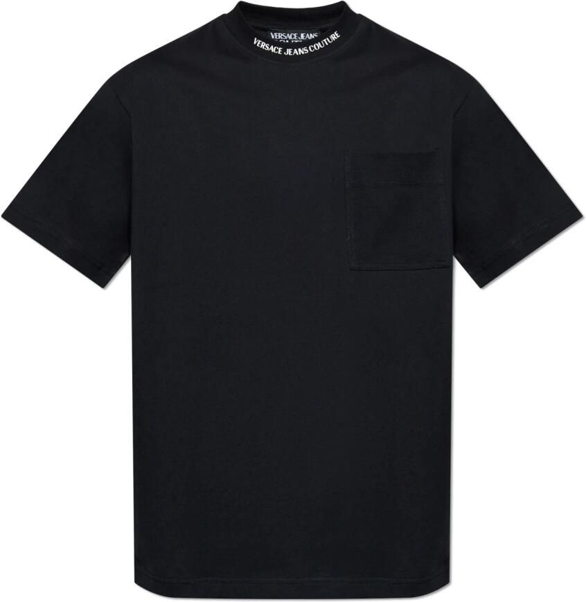 Versace Jeans Couture Zwart Katoenen T-shirt met Logozak Black Heren - Foto 8