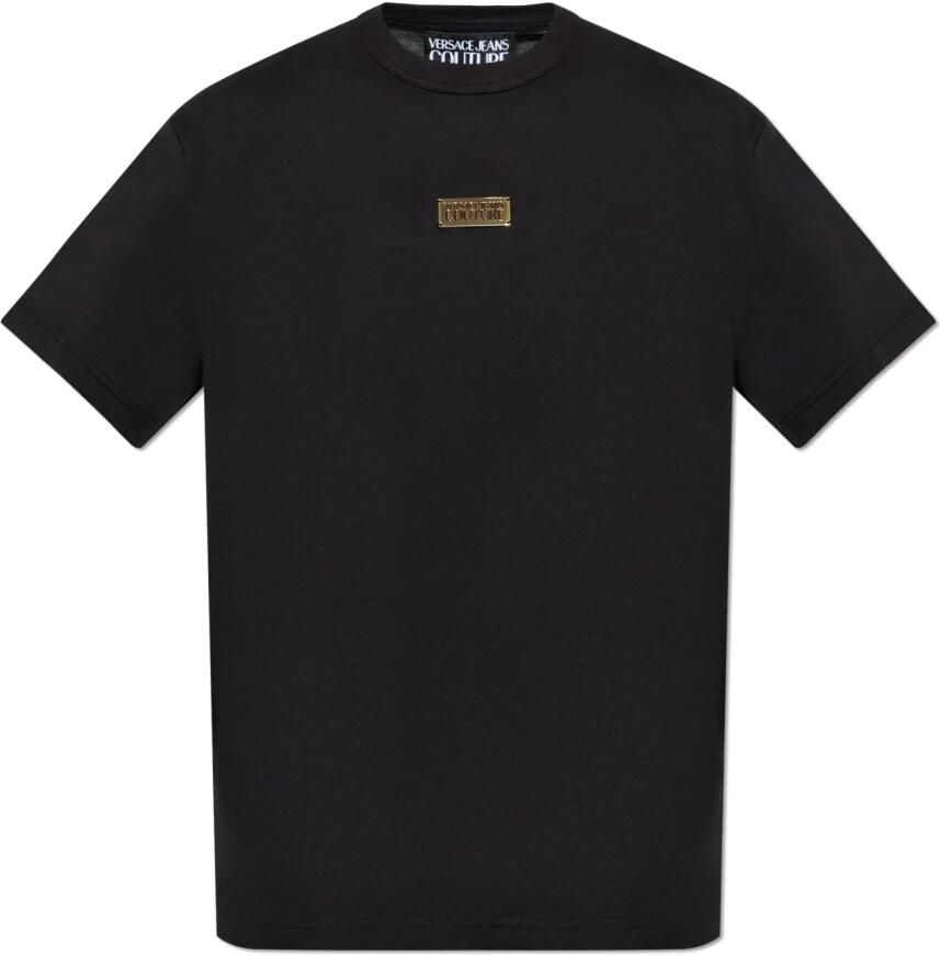Versace Jeans Couture Zwarte Crew Neck T-shirts en Polos Black Heren