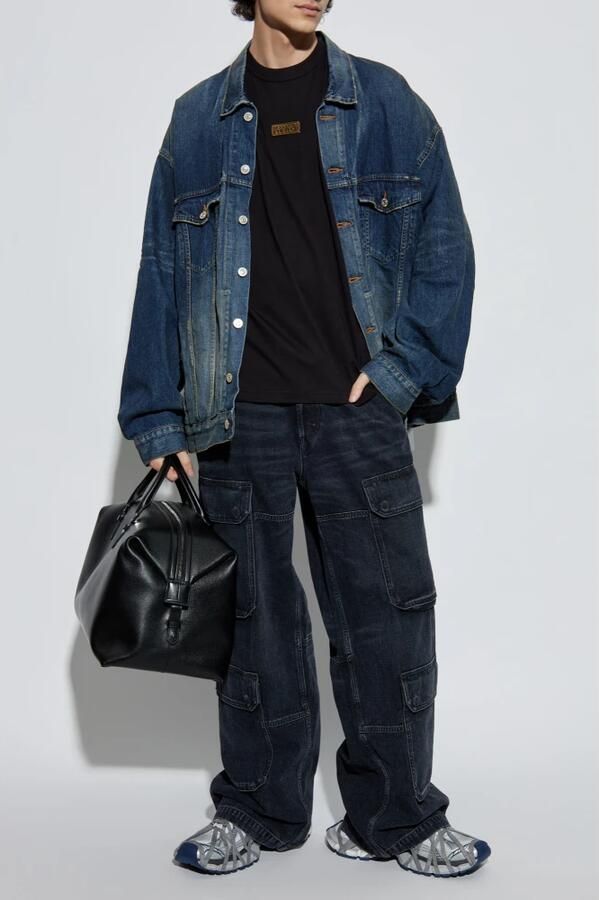 Versace Jeans Couture Zwarte Crew Neck T-shirts en Polos Black Heren - Foto 5