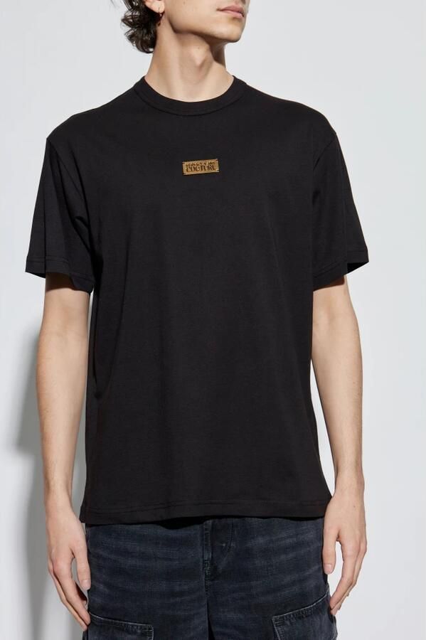 Versace Jeans Couture Zwarte Crew Neck T-shirts en Polos Black Heren - Foto 6