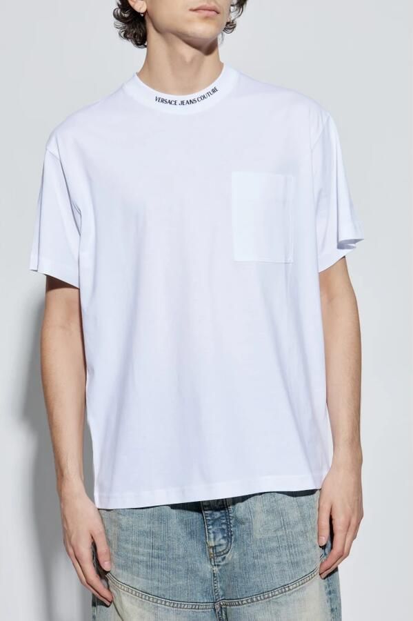 Versace Jeans Couture Wit Katoenen T-shirt met Logozak White Heren - Foto 7