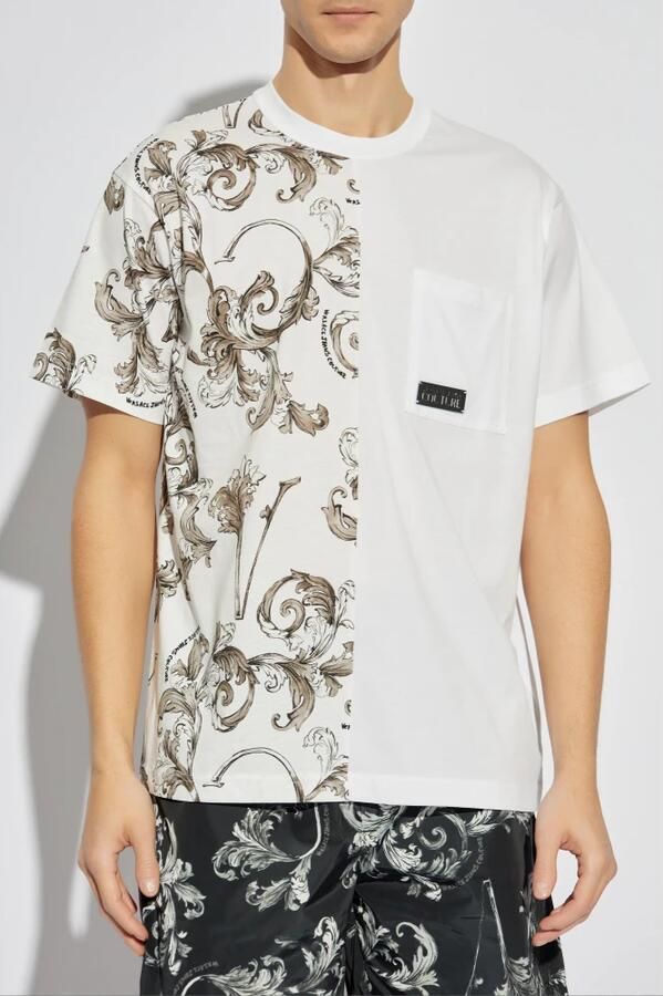 Versace Jeans Couture Bloemenprint Katoenen T-shirt White Heren - Foto 4