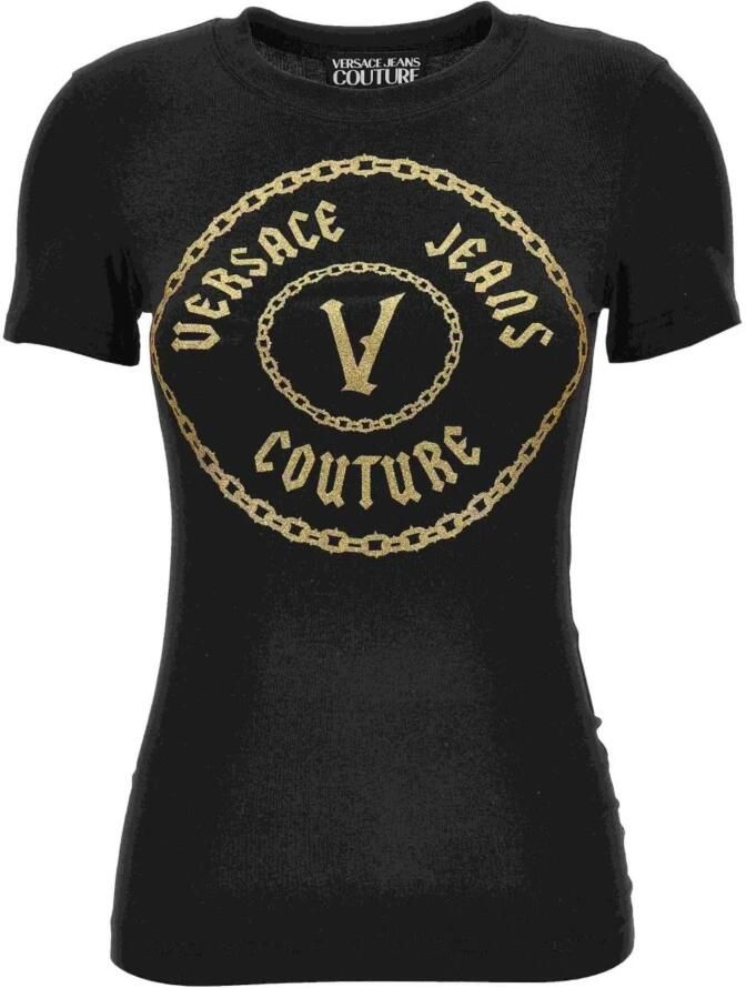 Versace Jeans Couture Zwarte T-shirt voor vrouwen Black Dames - Foto 2