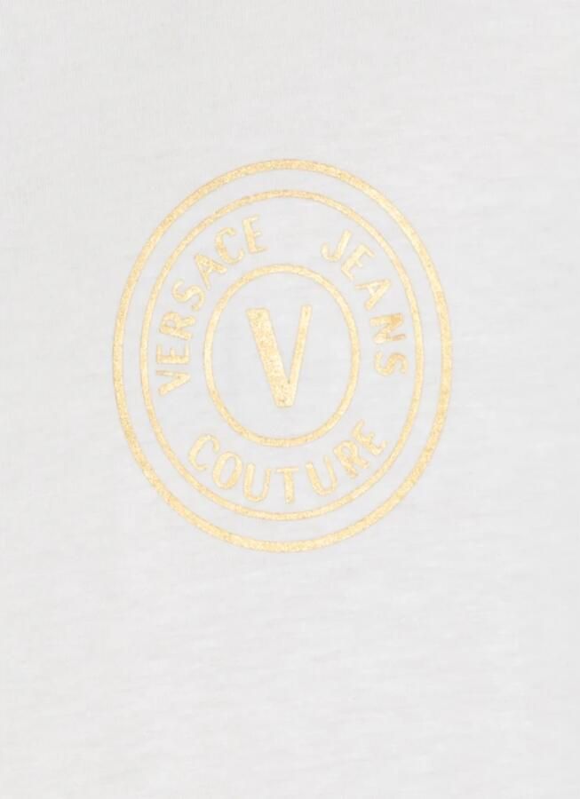 Versace Jeans Couture Gouden V-Embleem Crewneck T-shirt voor Heren White Heren - Foto 2