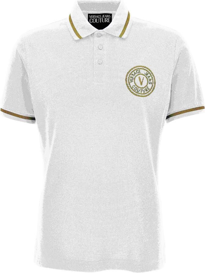 Versace Jeans Couture Witte T-shirts en Polos van Katoen Piquet White Heren - Foto 4