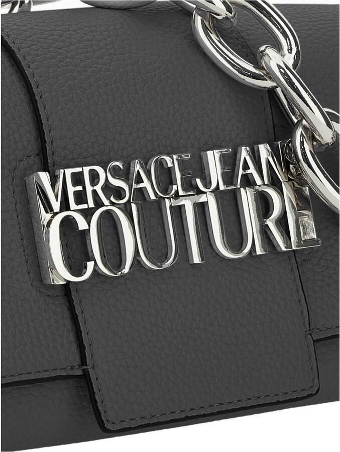 Versace Jeans Couture Zwarte Leren Logo Loop Tas Black Dames