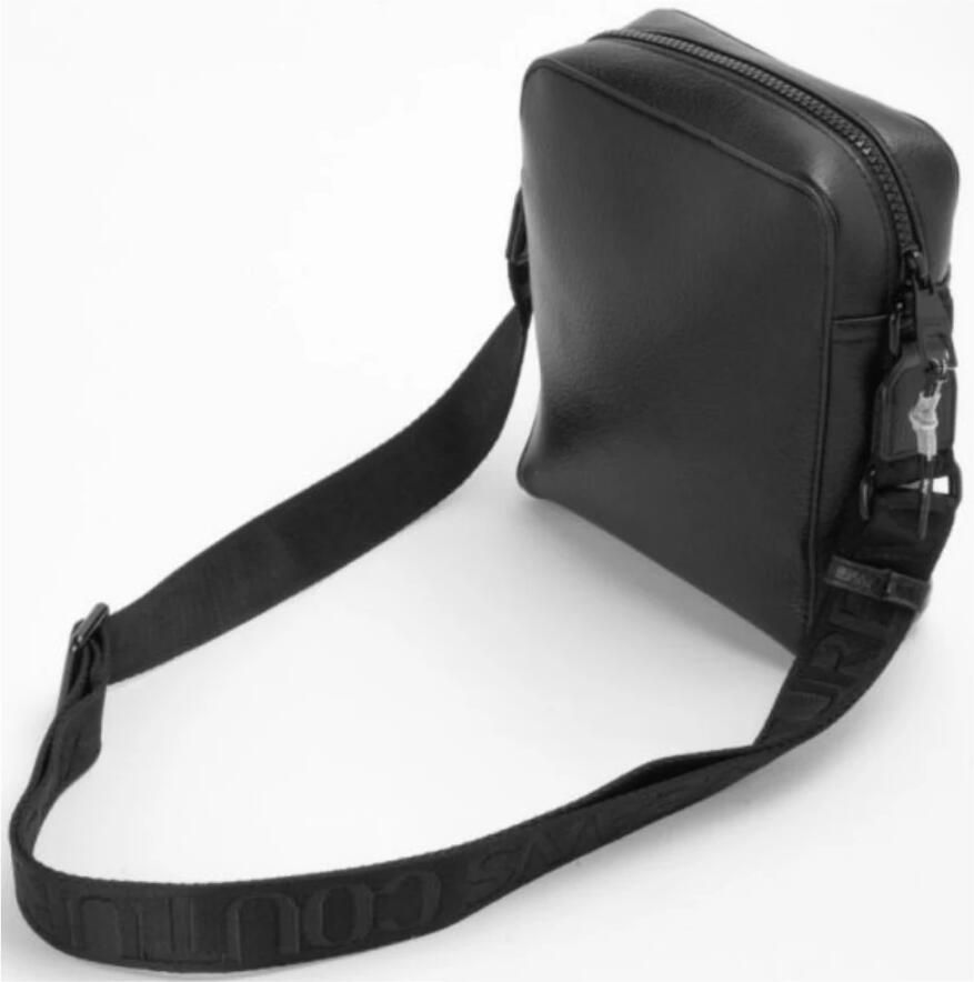 Versace Jeans Couture Zwarte Tactiele Crossbody Tas Black Dames