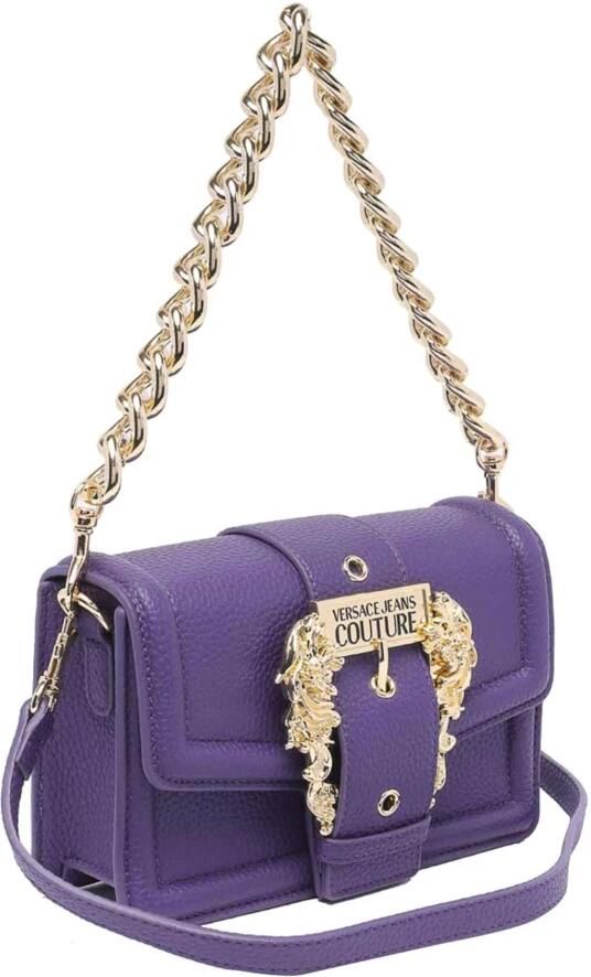 Versace Jeans Couture Paarse Crossbody Tas met Afneembaar Gouden Ketting Detail Purple Dames - Foto 4
