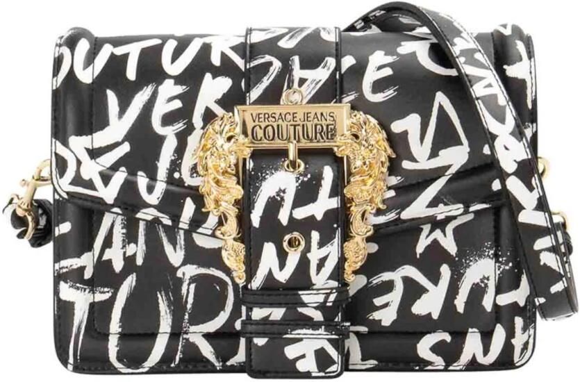 Versace Jeans Couture Zwarte Graffiti Schoudertas Black Dames - Foto 4