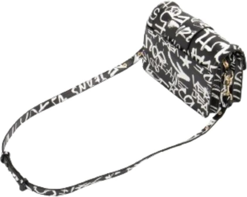 Versace Jeans Couture Zwarte Graffiti Schoudertas Black Dames