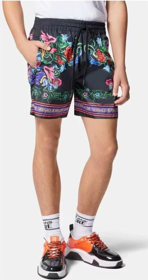 Versace Jeans Couture Korte broek met elastische tailleband en trekkoord Black Heren - Foto 3