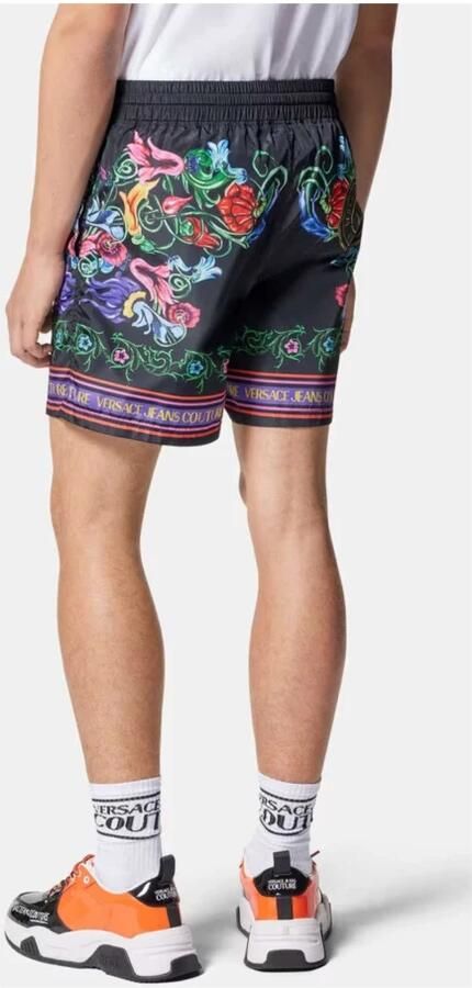 Versace Jeans Couture Korte broek met elastische tailleband en trekkoord Black Heren - Foto 4