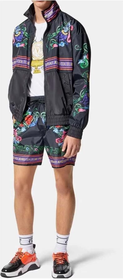 Versace Jeans Couture Korte broek met elastische tailleband en trekkoord Black Heren - Foto 5