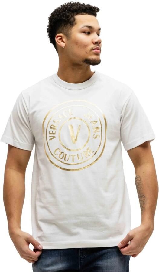 Versace Jeans Couture Wit Katoenen Logo T-Shirt White Heren