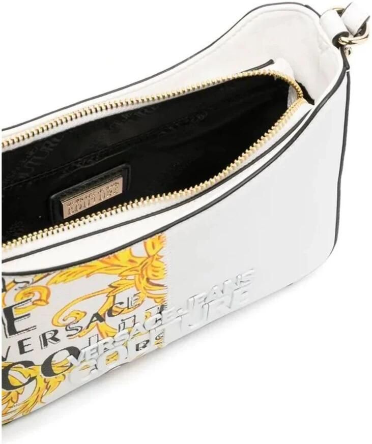 Versace Jeans Couture Witte Barokprint Schoudertas voor Dames White Dames