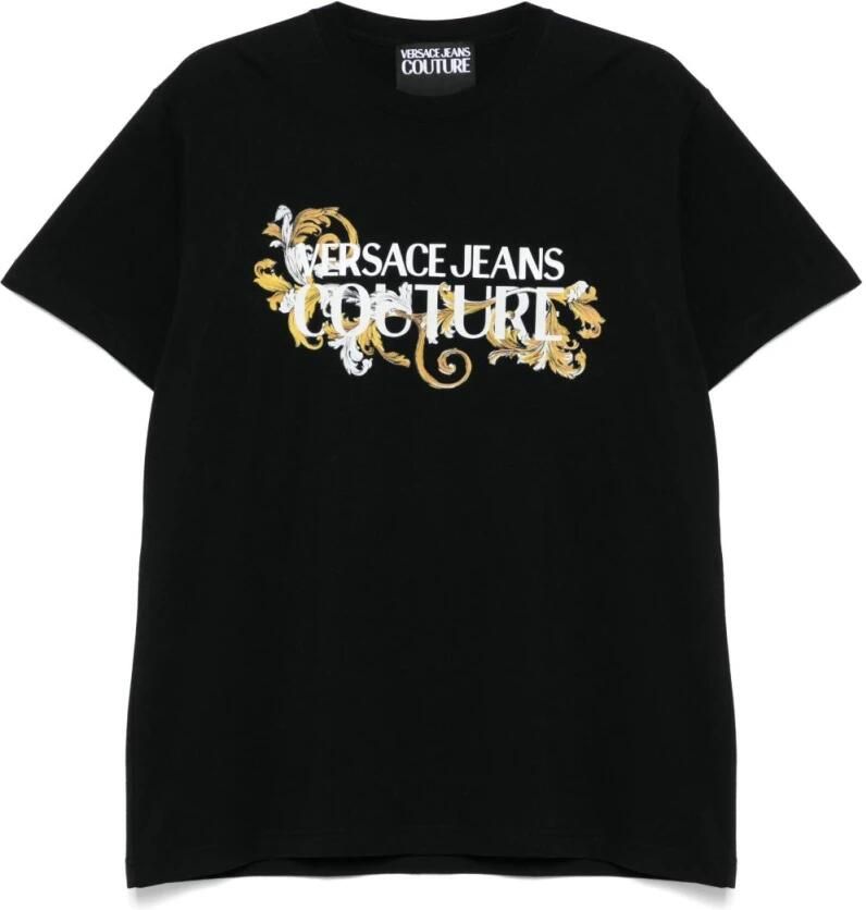 Versace Jeans Couture Zwart en Goud T-shirt en Polo Black Heren - Foto 4