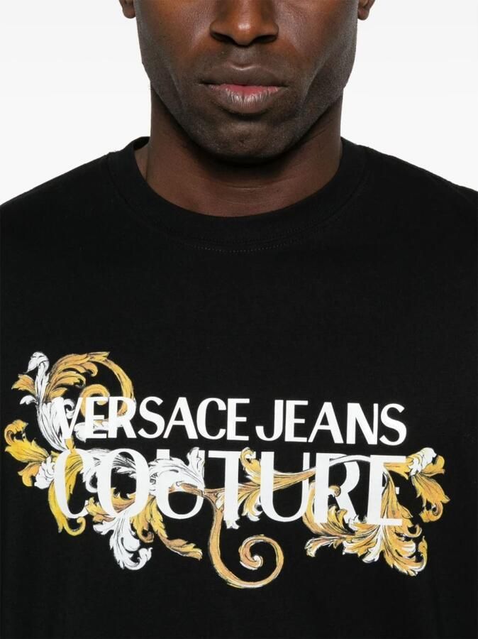 Versace Jeans Couture Zwart en Goud T-shirt en Polo Black Heren - Foto 2