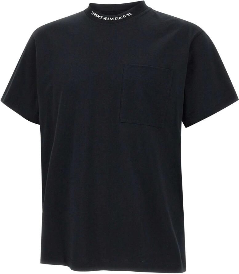 Versace Jeans Couture Zwart Katoenen T-shirt met Logozak Black Heren