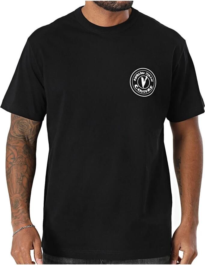 Versace Jeans Couture Zwart Logo Katoenen T-shirt Black Heren
