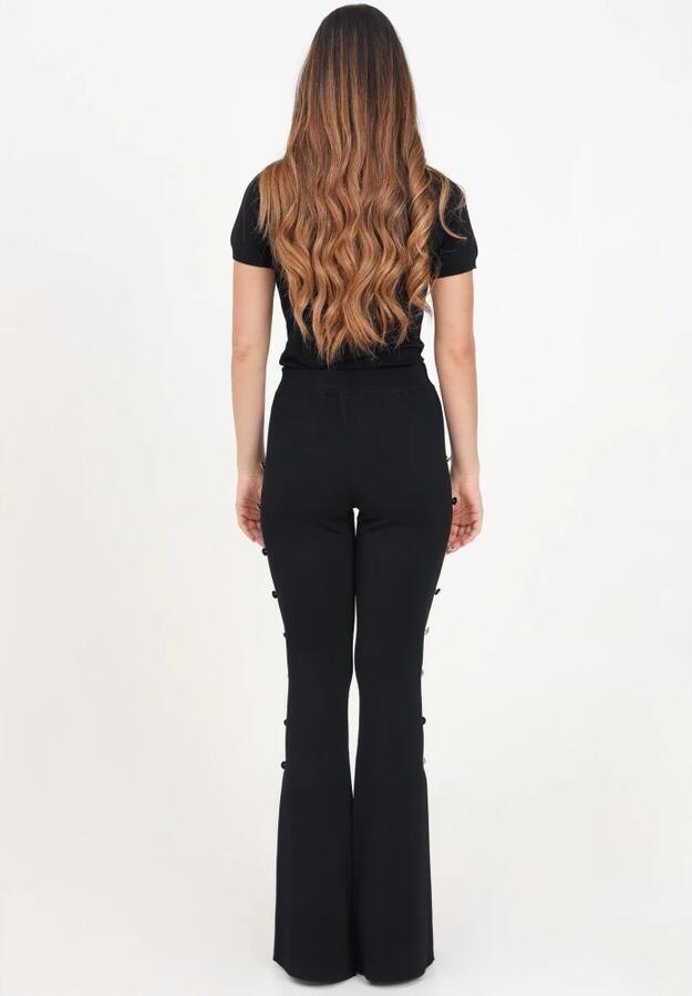Versace Jeans Couture Zwarte casual broek met uitlopende pijpen Black Dames - Foto 2