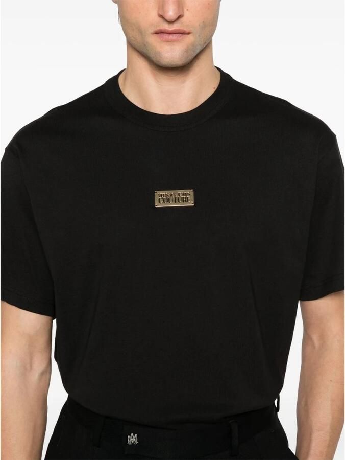 Versace Jeans Couture Zwarte Crew Neck T-shirts en Polos Black Heren - Foto 8