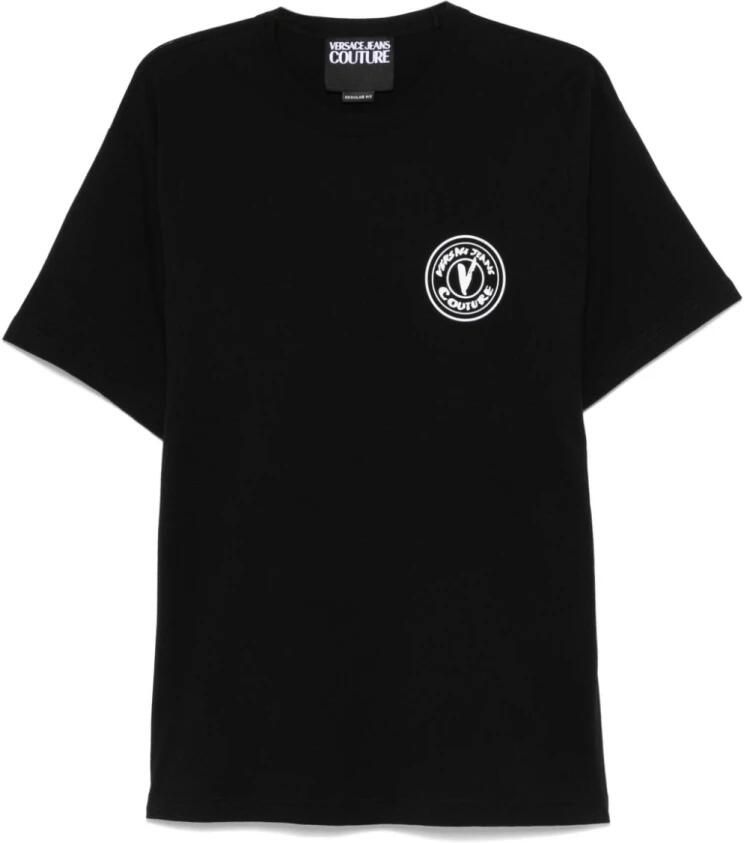 Versace Jeans Couture Zwart Logo Katoenen T-shirt Black Heren - Foto 2