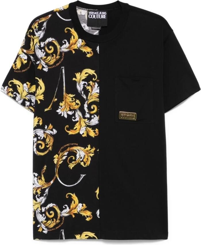 Versace Jeans Couture Barocco Outline T-shirt Zwart Korte Mouw Multicolor Heren - Foto 3