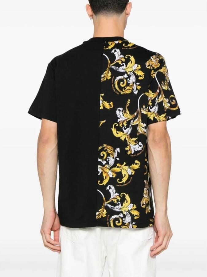 Versace Jeans Couture Barocco Outline T-shirt Zwart Korte Mouw Multicolor Heren - Foto 2