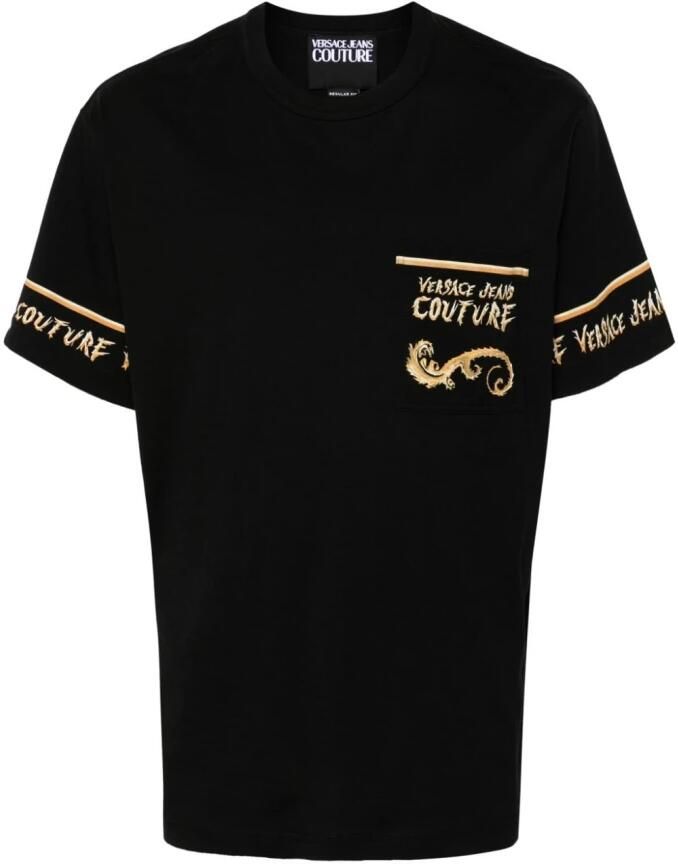 Versace Jeans Couture Zwarte T-shirts en Polos ***cv Black Heren