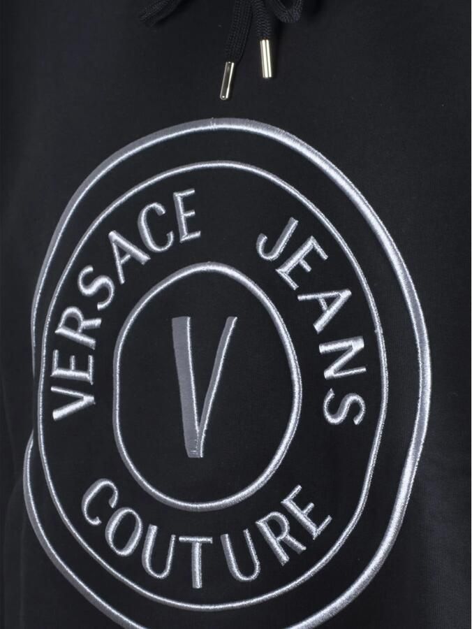 Versace Jeans Couture Zwarte Katoenen Logo Hoodie Black Heren