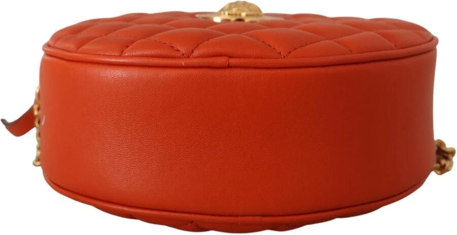 Versace Rode Nappa Leren Medusa Ronde Crossbody Tas Red Dames - Foto 8