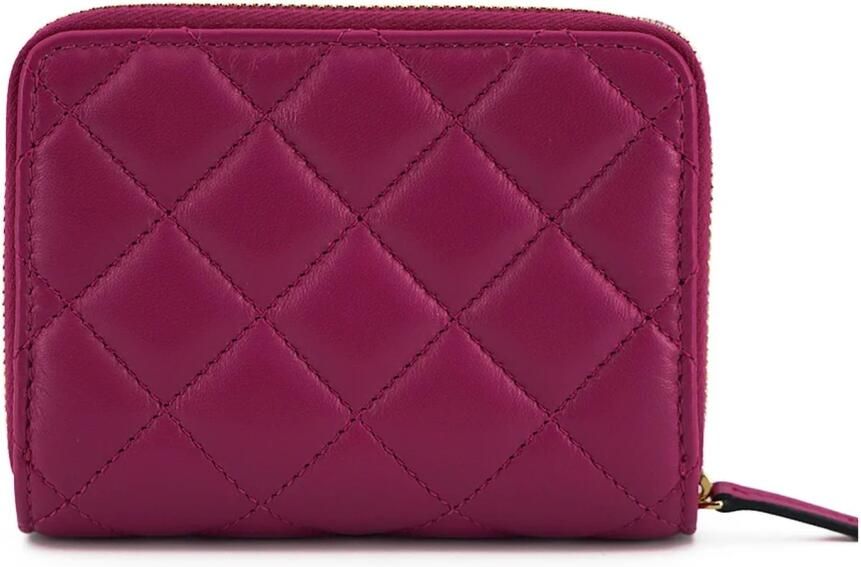 Versace Paarse Gewatteerde Nappa Leren Bifold Portemonnee Purple Dames - Foto 2