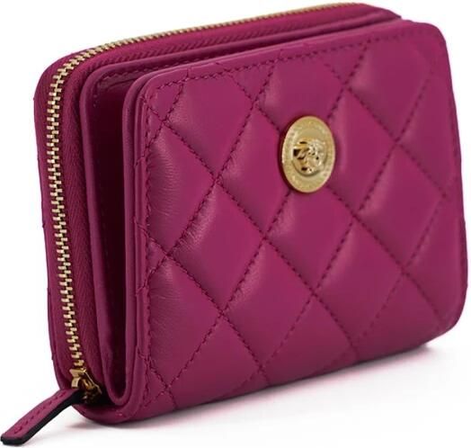 Versace Paarse Gewatteerde Nappa Leren Bifold Portemonnee Purple Dames - Foto 4