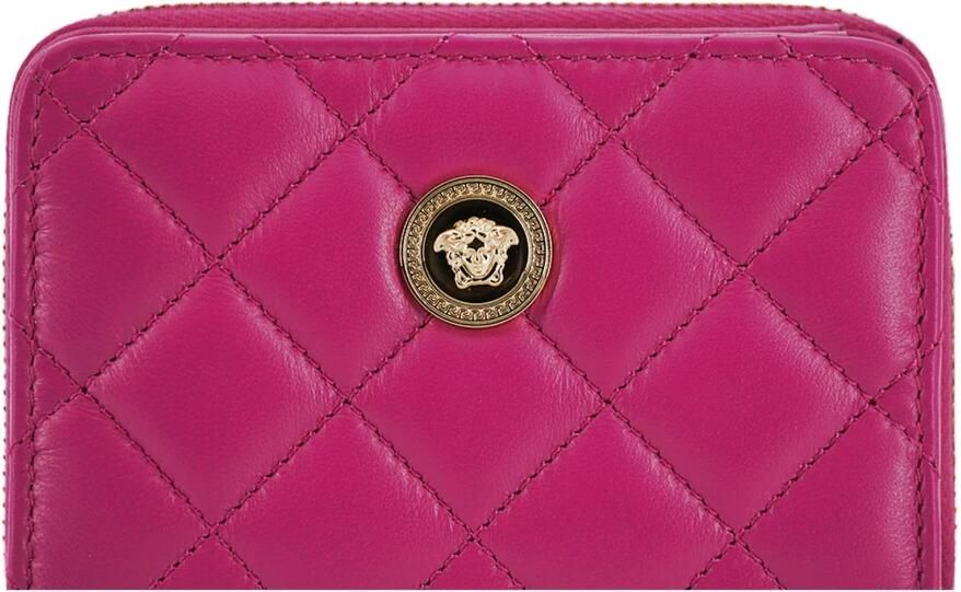 Versace Paarse Gewatteerde Nappa Leren Bifold Portemonnee Purple Dames - Foto 3