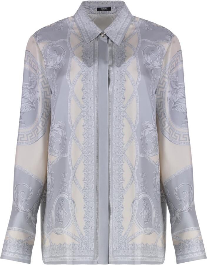 Versace Barocco Zijden Overhemd met Klassieke Kraag Multicolor Dames - Foto 2