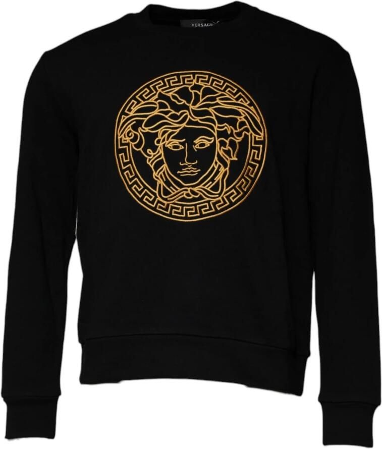 Versace Sweater Heren Medusa Head Sweatshirt Zwart Lange Mouw Ronde Hals - Foto 3