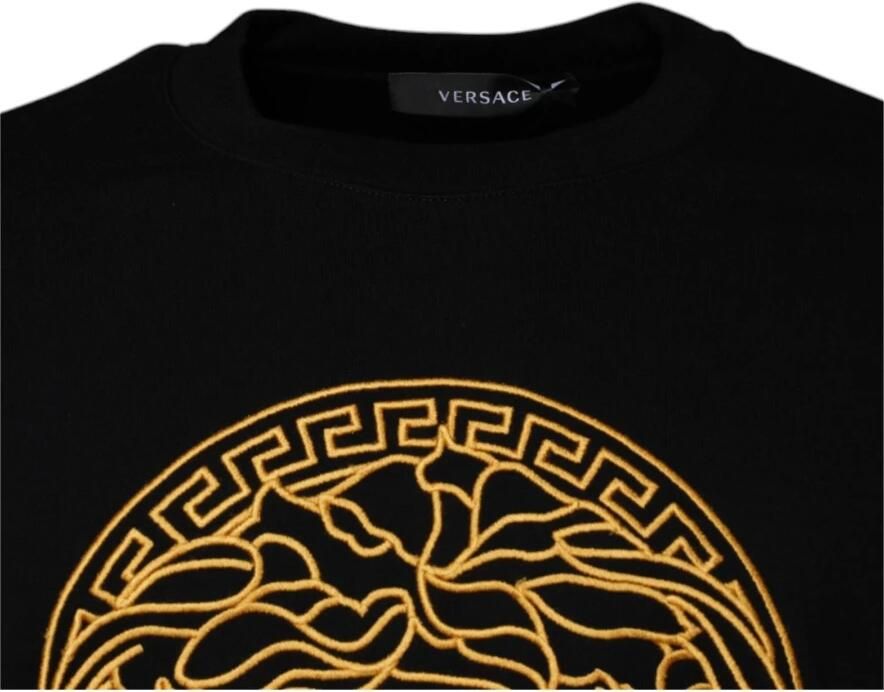 Versace Sweater Heren Medusa Head Sweatshirt Zwart Lange Mouw Ronde Hals - Foto 2