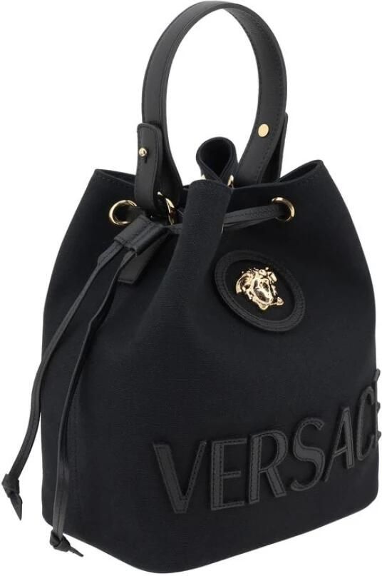 Versace Medusa Bucket Bag met Trekkoordsluiting Black Dames - Foto 7