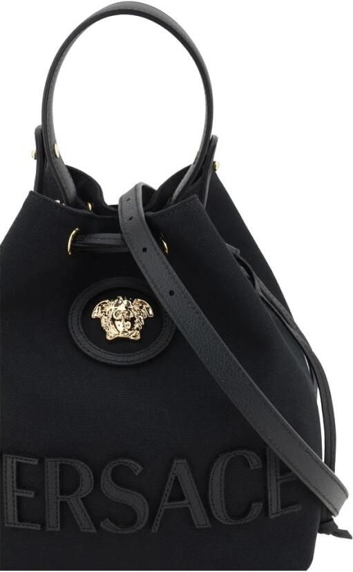 Versace Medusa Bucket Bag met Trekkoordsluiting Black Dames - Foto 8