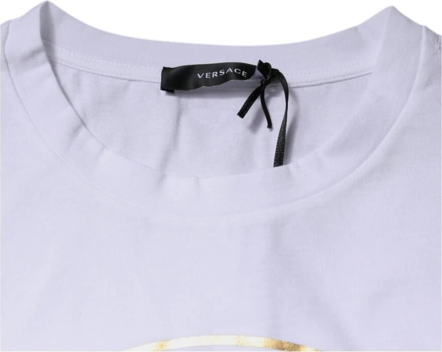 Versace Medusa Print Katoen Crew Neck T-shirt White Heren - Foto 4