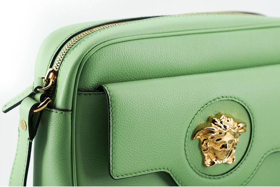 Versace Mintgroene Kalfsleren Camera Schoudertas Green Dames - Foto 2