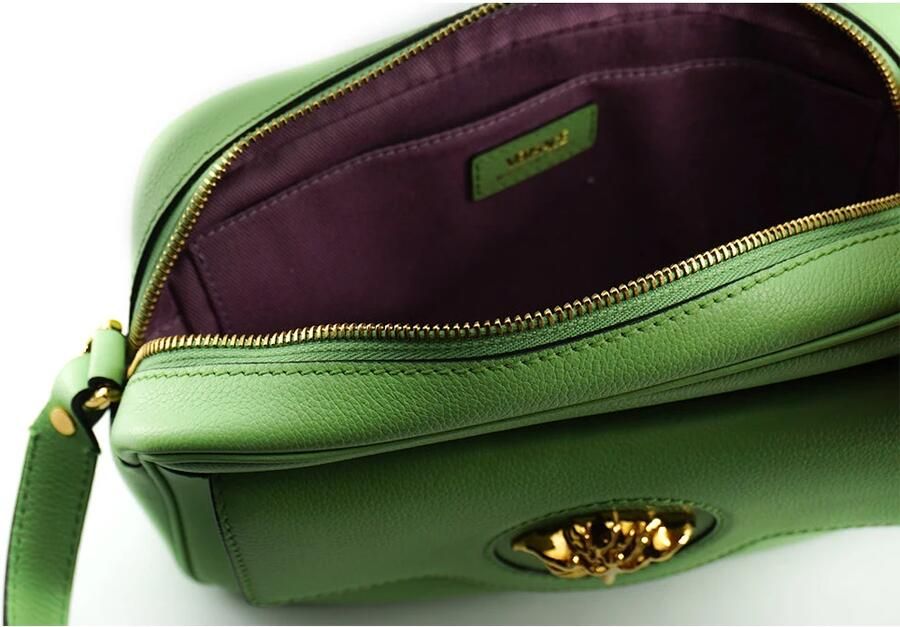 Versace Mintgroene Kalfsleren Camera Schoudertas Green Dames