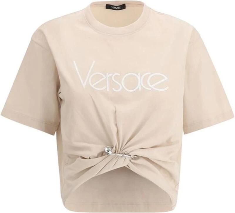 Versace Iconisch Monogram T-shirt met Medusa-logo Pink Dames - Foto 3
