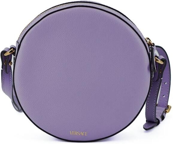 Versace Paarse Kalfsleren Ronde Disco Schoudertas Purple Dames - Foto 3