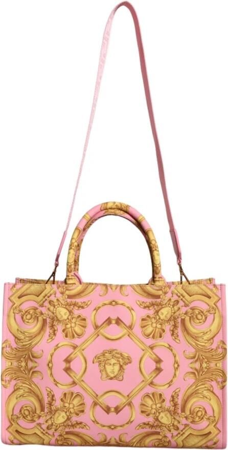 Versace Boodschappentas La Medusa Draagtas Roze Canvas - Foto 4