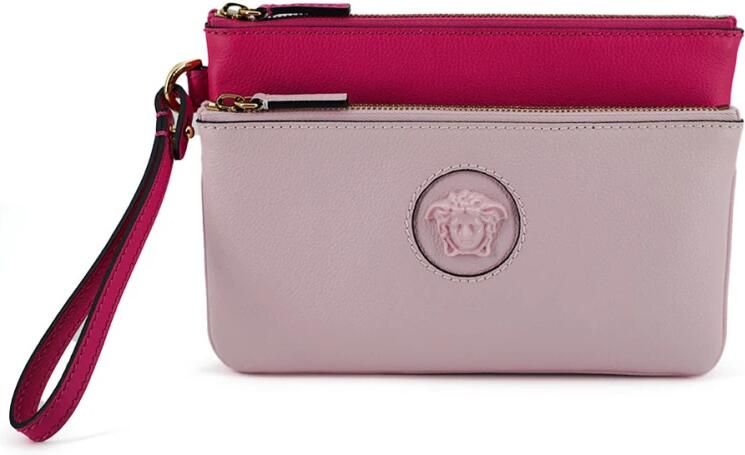 Versace Roze Kalfsleren Clutch TasClutch Tas Pink Dames - Foto 7