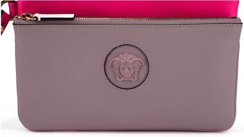 Versace Roze Kalfsleren Clutch TasClutch Tas Pink Dames - Foto 5