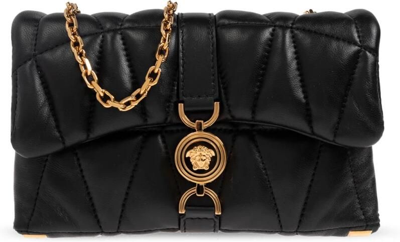 Versace Stijlvolle schoudertas voor dames in zwart en goud Black Dames - Foto 10
