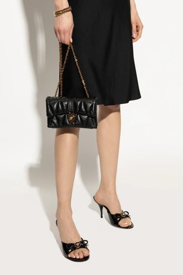 Versace Stijlvolle schoudertas voor dames in zwart en goud Black Dames - Foto 6